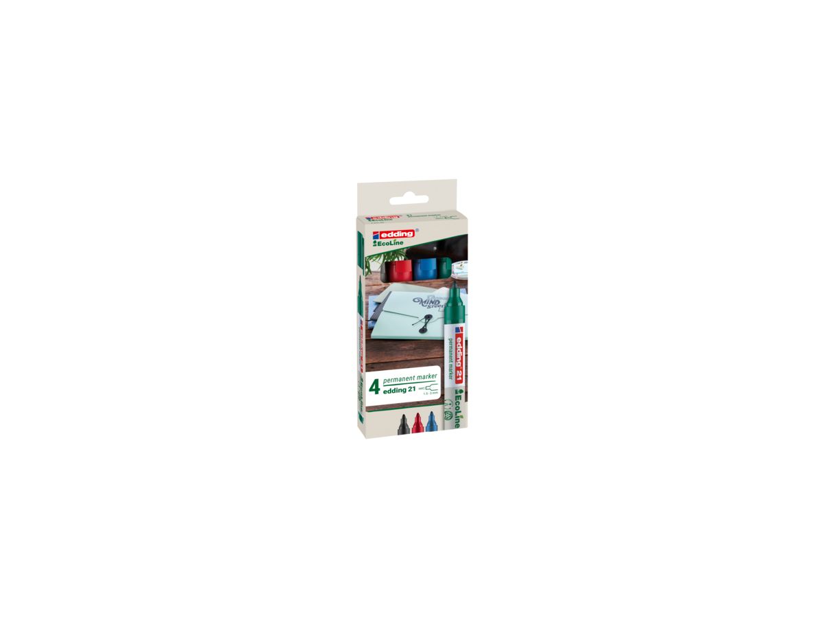 edding Permanentmarker 21 EcoLine 4-21-4 1,5-3 mm 4 St./Pack.