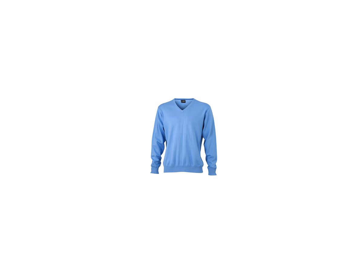 JN Mens V-Neck Pullover JN659 100%BW, glacier-blue, Größe 2XL