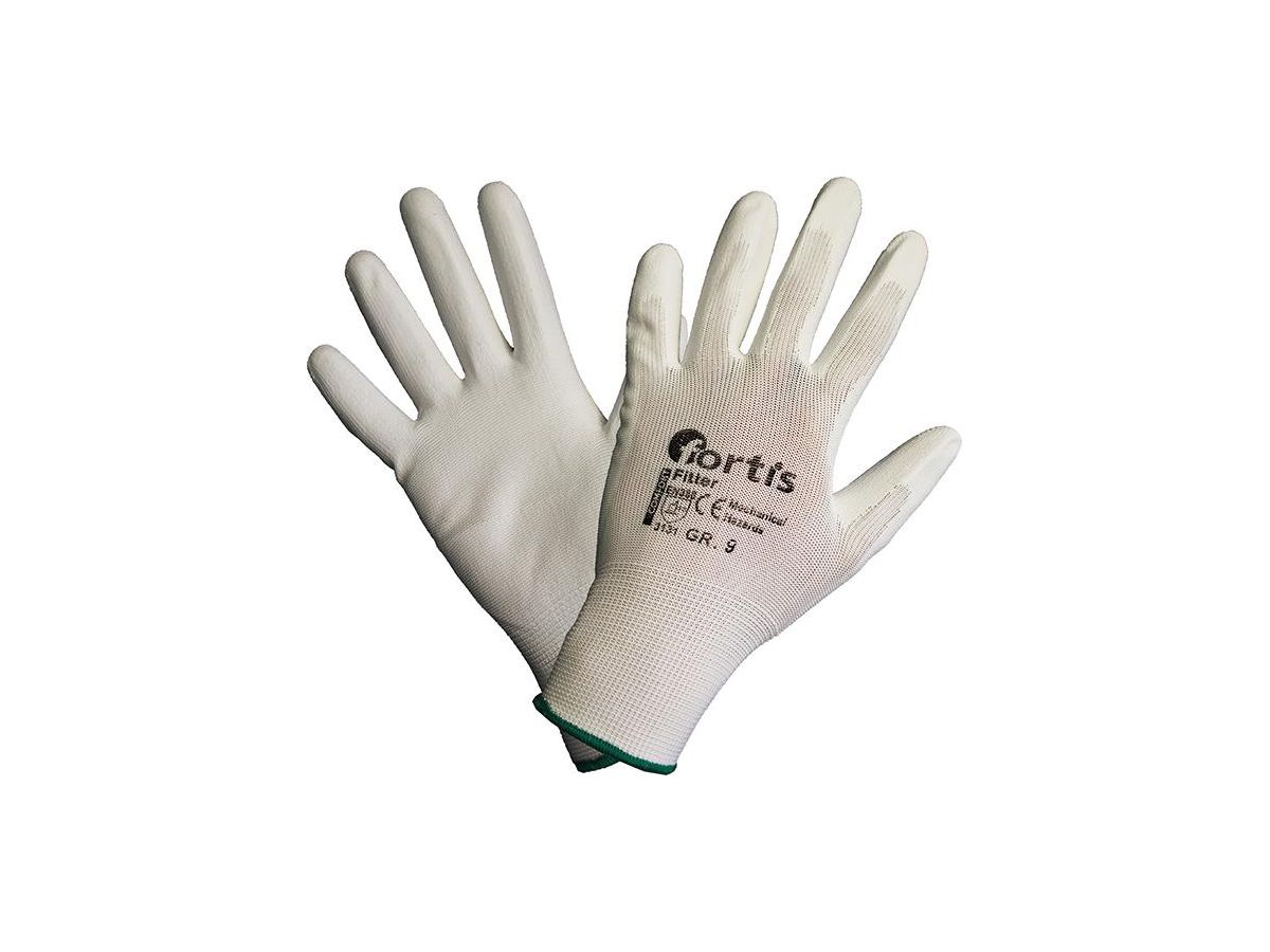 Handsch.Fitter PU/Nylon, Gr.  7, weiß, FORTIS