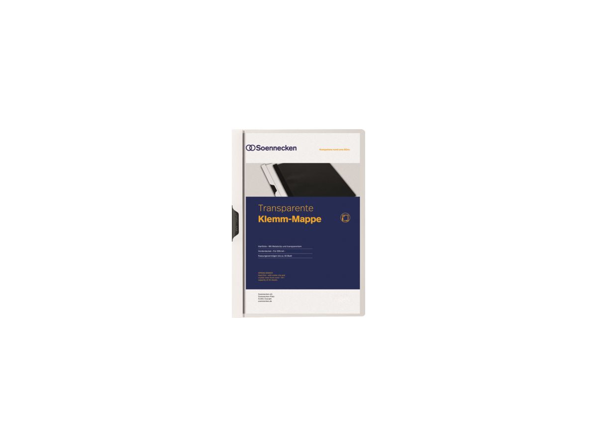 Soennecken Klemmmappe 3314 DIN A4 bis 30Blatt PVC weiß