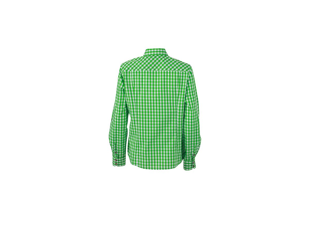 JN Ladies Traditional Shirt JN637 100% BW, green/white, Größe XL