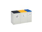 Kunststoffcontainer 60 l 2-fach ohne Deckel, lichtgrau B710xT405xH570