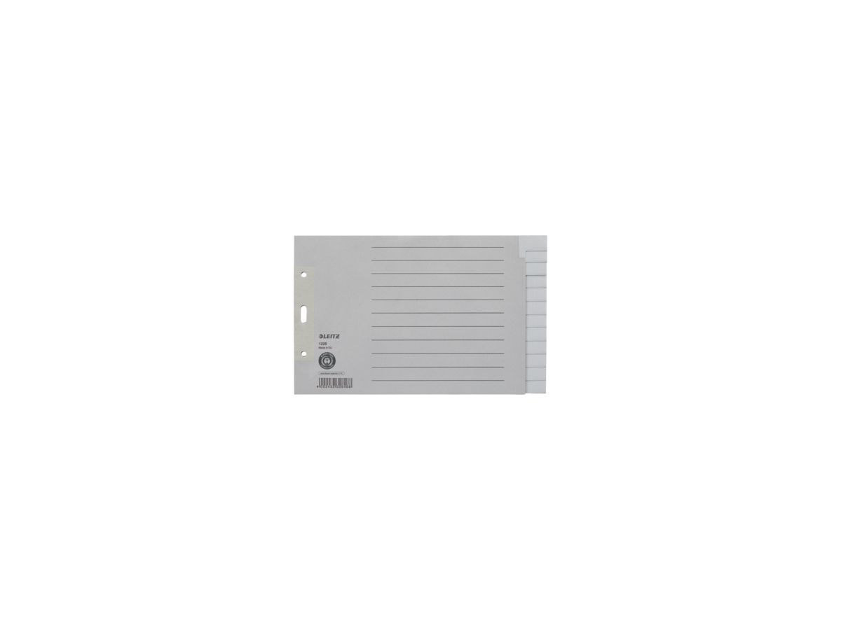 Leitz Register 12260085 DIN A5 quer blanko volle Höhe 100g Papier grau