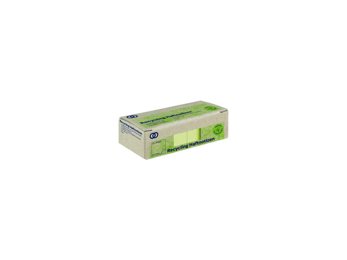 Soennecken Haftnotiz oeco 5874 RC 50x40mm 100Bl. gelb 12St.