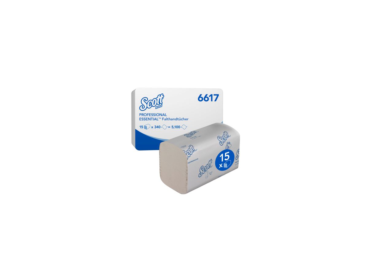 Scott Papierhandtuch Essential 6617 Interfold 1lg 21x20cm 15x340Bl.