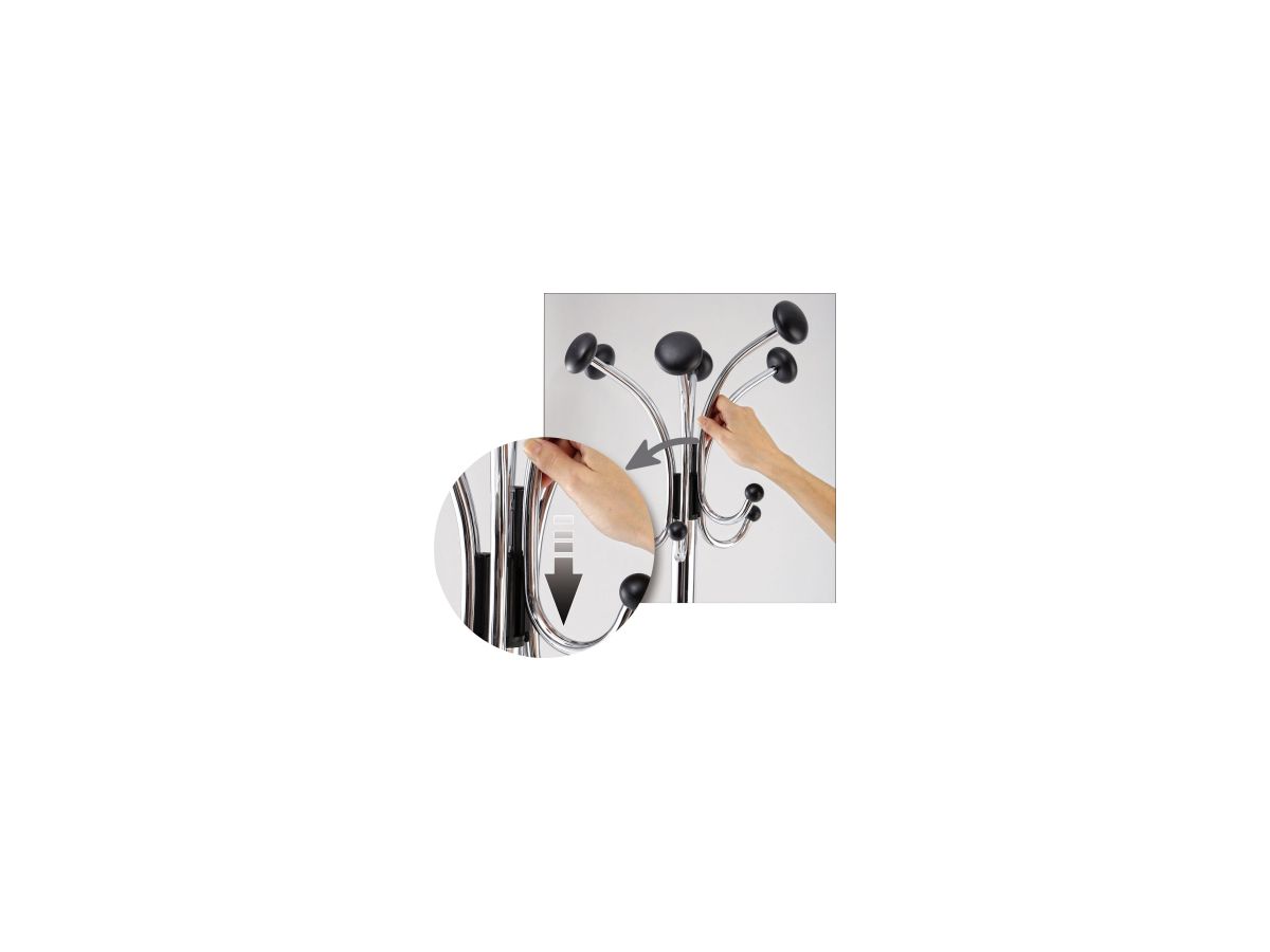 ALBA Garderobenständer Chromy 9403890 180cm Stahl chrom/schwarz