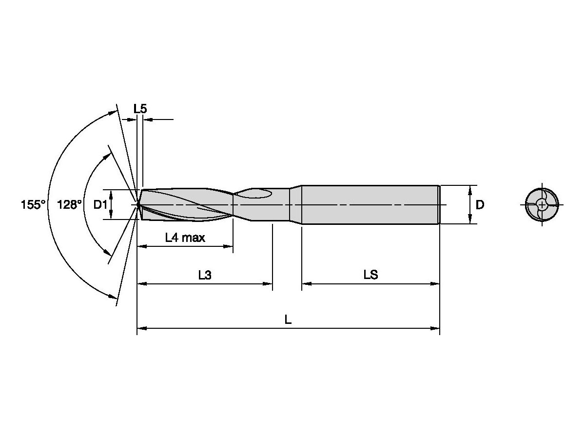 KENNAMETAL B551A04763DALKN15 VHM BOHRER DAL 4.763MM/.1875/ 3XD