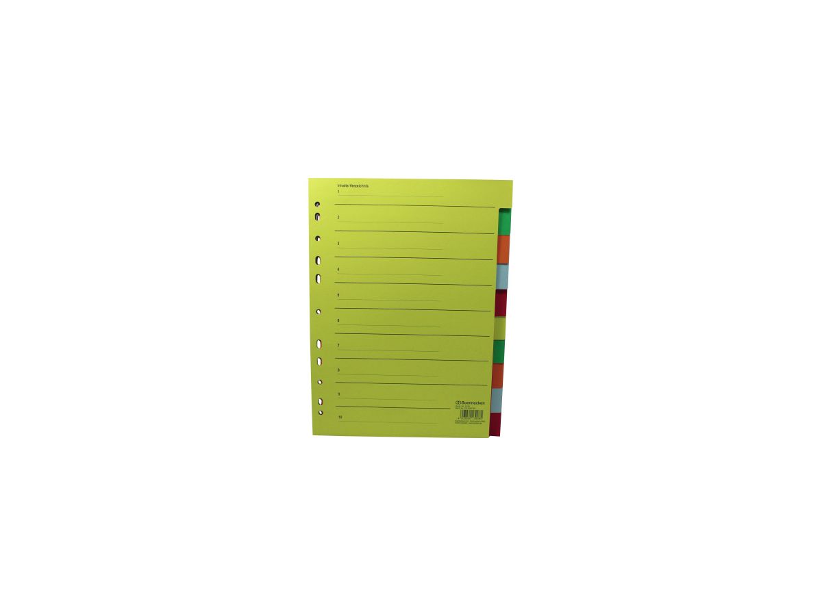 Soennecken Register 1526 DIN A4 blanko volle Höhe Recycling farbig