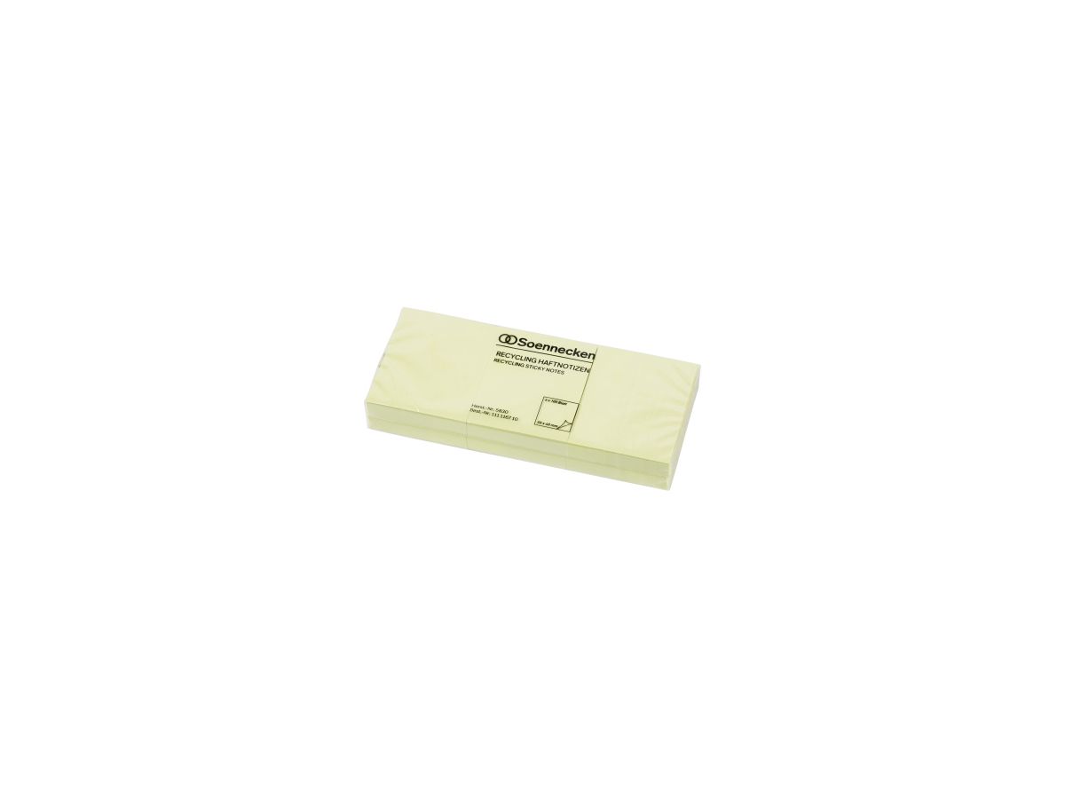 Soennecken Haftnotiz 5830 Recycling 50x40mm 100Blatt gelb 6 St./Pack.
