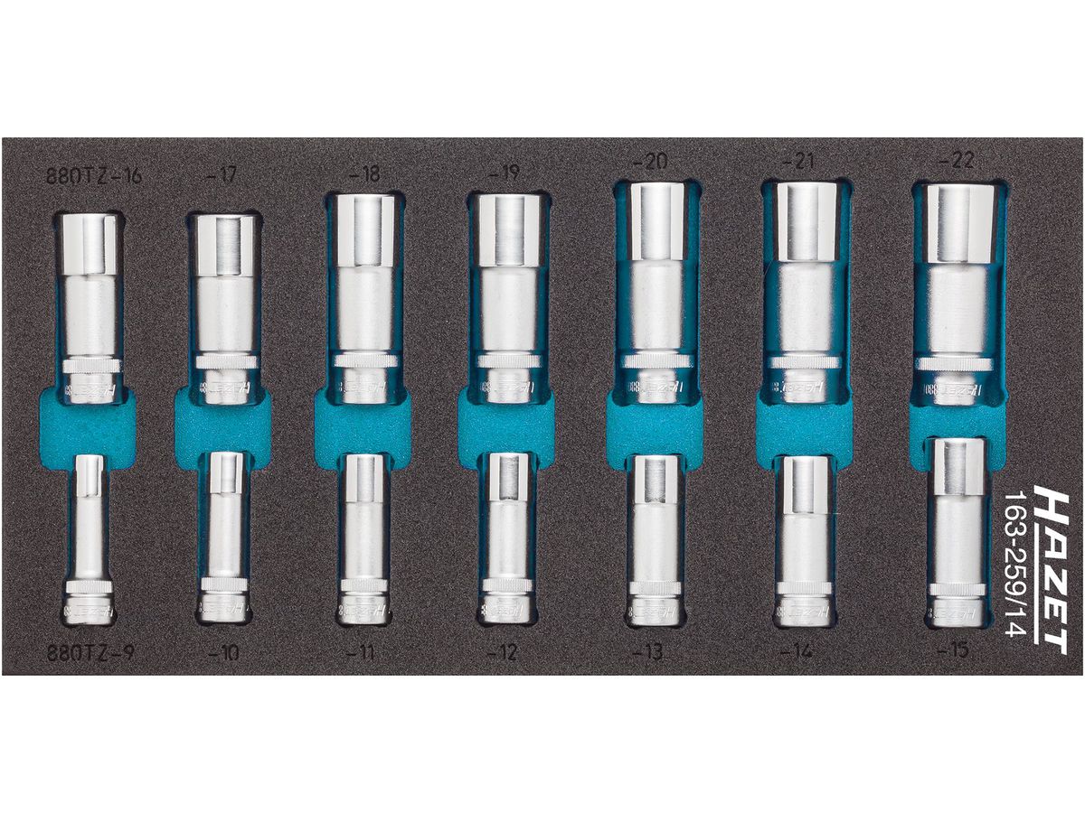HAZET DOPPEL-6KT.-STECKSCHLUESSEL-SATZ 163-259/14
