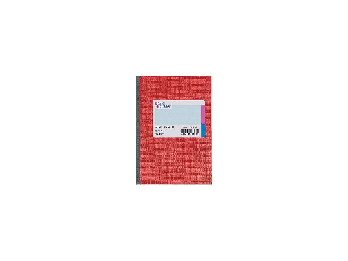 König&Ebhardt Kladde 8616272 DIN A6 kariert 96Blatt rot
