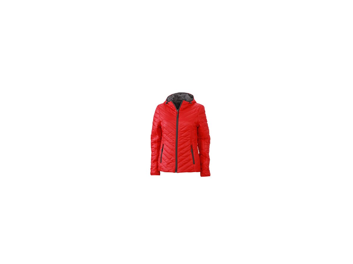 JN Ladies Lightweight Jacket JN1091 100%PA, red/carbon, Größe 2XL