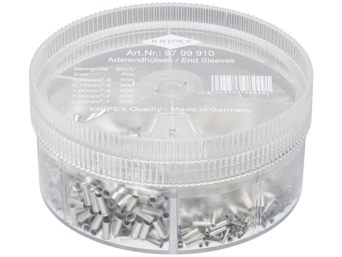 KNIPEX 97 99 910 Sortimentsboxen mit unisolierten Aderendhülsen