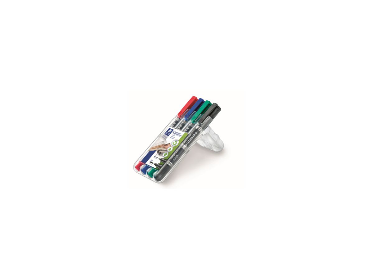 STAEDTLER Permanentmarker Lumocolor duo 348 WP4 0,6mm/1,5mm 4 St./Pack.