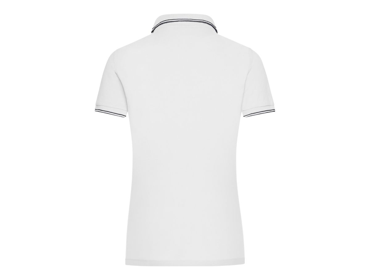 JN Ladies Polo JN985 95%BW/5%EL, white/navy, Größe 2XL