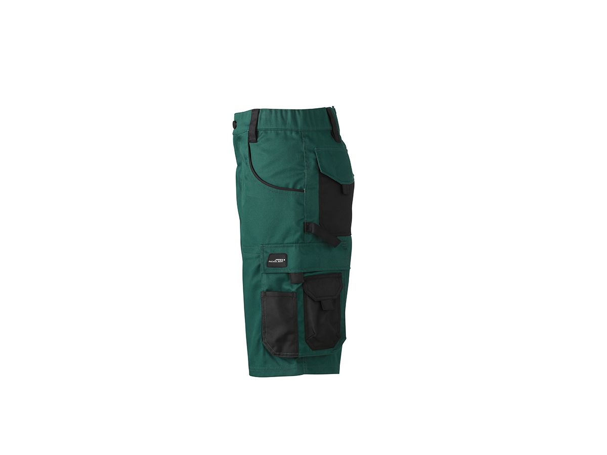 JN Workwear Bermudas JN835 65%PES/35%BW, dark-green/black, Größe 62