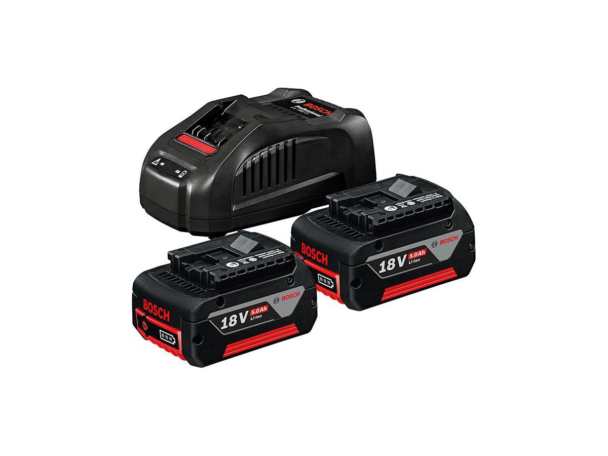 Bosch Starter-Set 2x GBA 18V/5Ah Akkus + Ladegerät GAL 1880 CV
