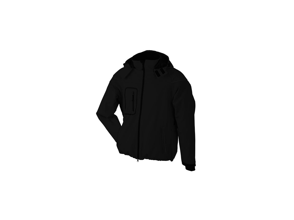 JN Mens Winter Softshell Jacket JN1000 95%PES/5%EL, black, Größe 2XL