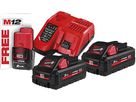 MILWAUKEE 18V Starterset M18HNRG-302 2x18V/3Ah, 1x12V/2,0 Ah, Ladegerät