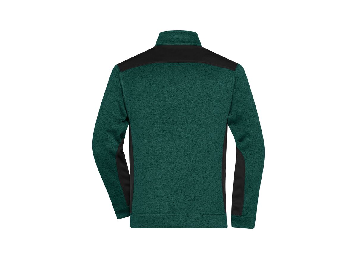 JN Herrenfleece Jacke JN862 dark-green-melange/black, Größe M