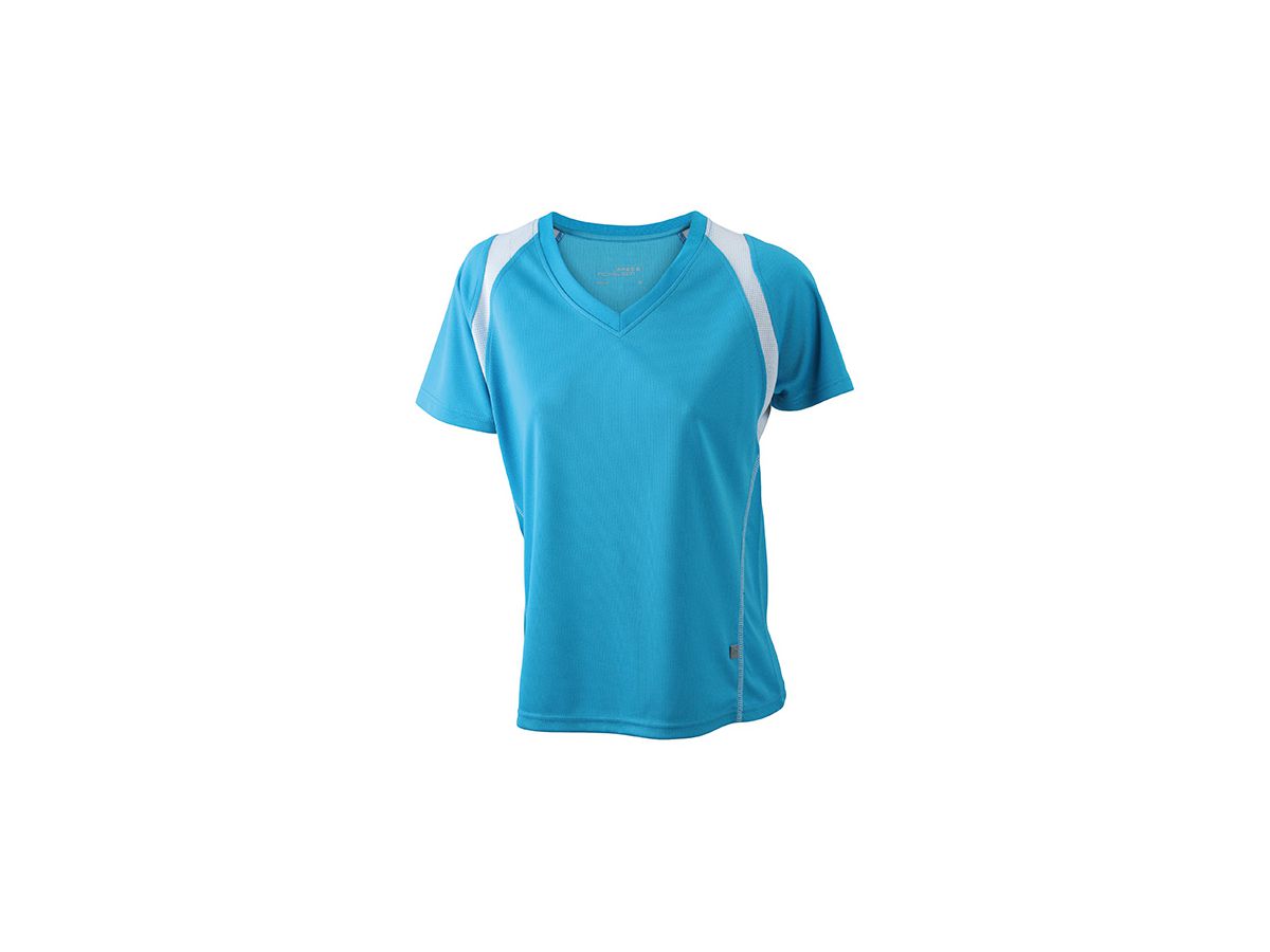 JN Ladies Running-T JN396 100%PES, turquoise/white, Größe S