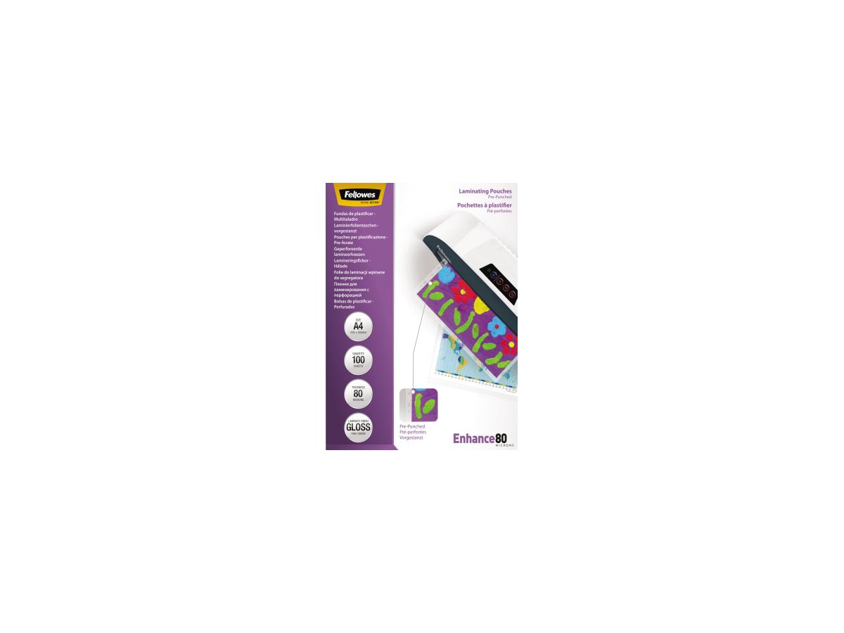 Fellowes Laminierfolie Enhance 80 5452502 DIN A4 tr 100 St./Pack.