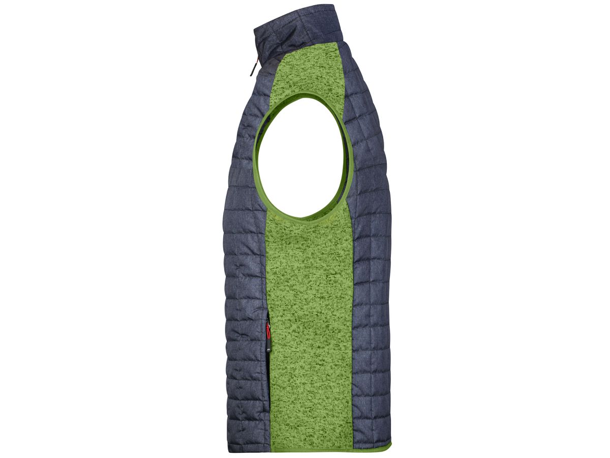 JN Men's Knitted Hybrid Vest JN740 kiwi-melange/anthracite-melange Gr. S