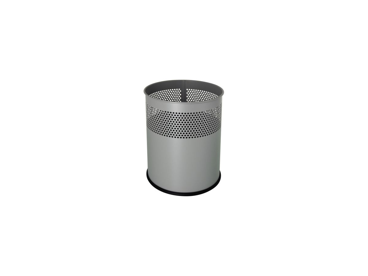 helit Papierkorb H2515799 26x31,5cm 15l rund Metall silber