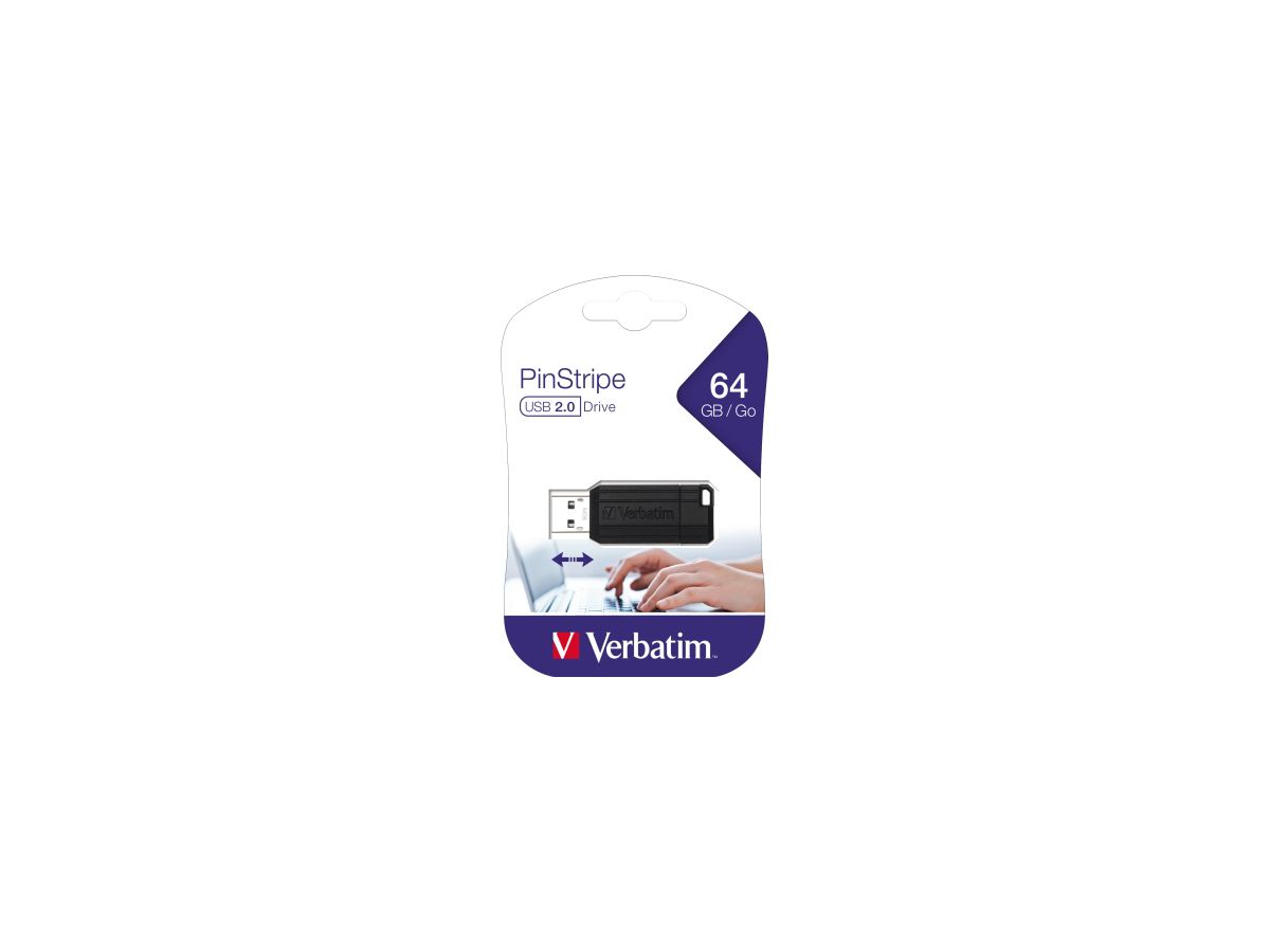 Verbatim USB Stick Pin Stripe 49065 64GB schwarz