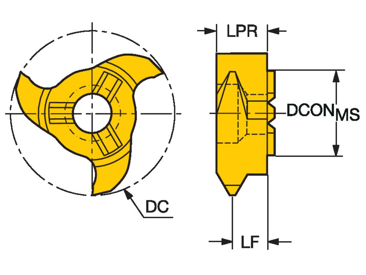 COROMANT CoroMill 327 VHM-Kopf zum Gewindefräsen 327R12-22150MM-TH1025