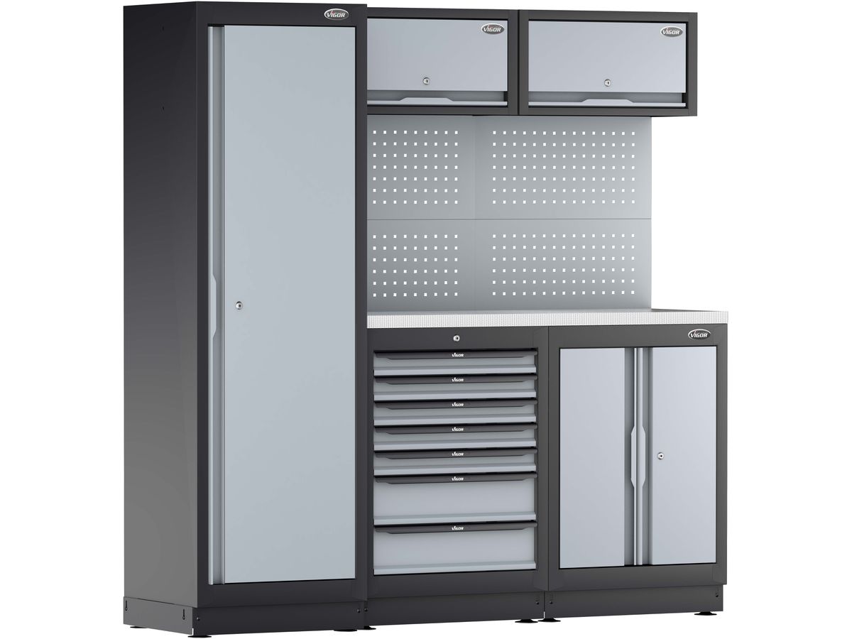 VIGOR SCHRANKWAND-KOMBINATION EDELSTAHL