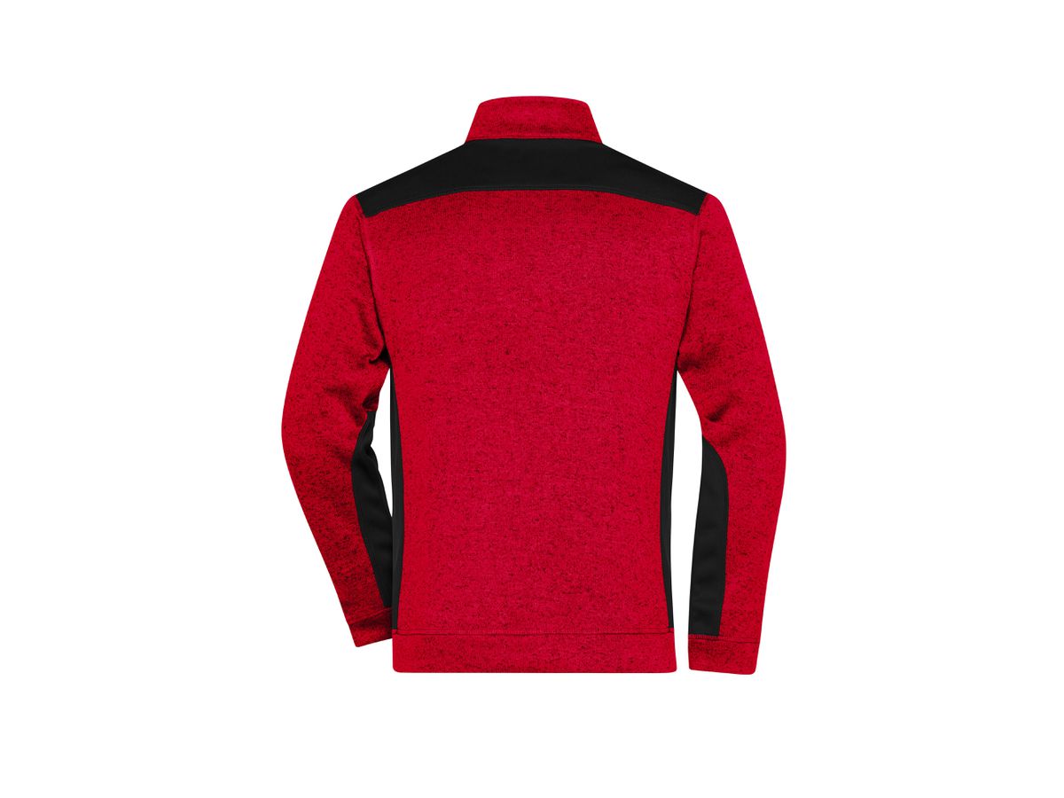 JN Strickfleece Jacke red-melange/black 100% Polyester 280g/m JN 862 Gr. 6XL