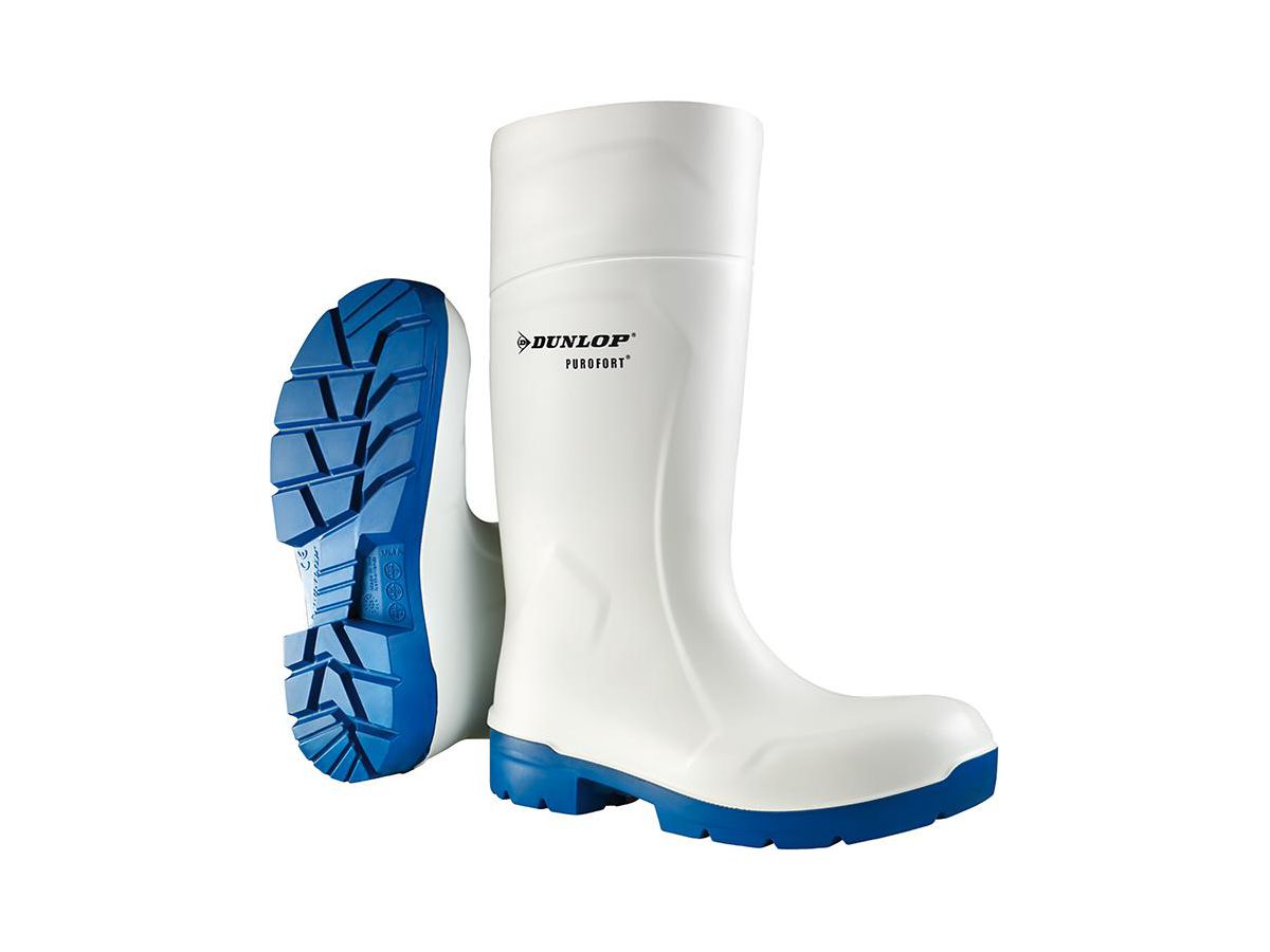 Stiefel Dunlop FoodPro Purofort MultiGrip, weiß,blau, Gr.47