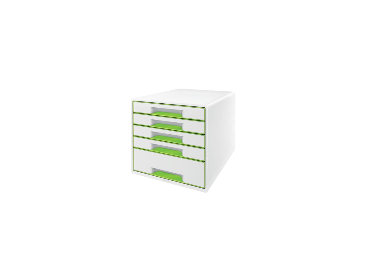Leitz Schubladenbox WOW CUBE 52142054 5Schubfächer weiß/grün