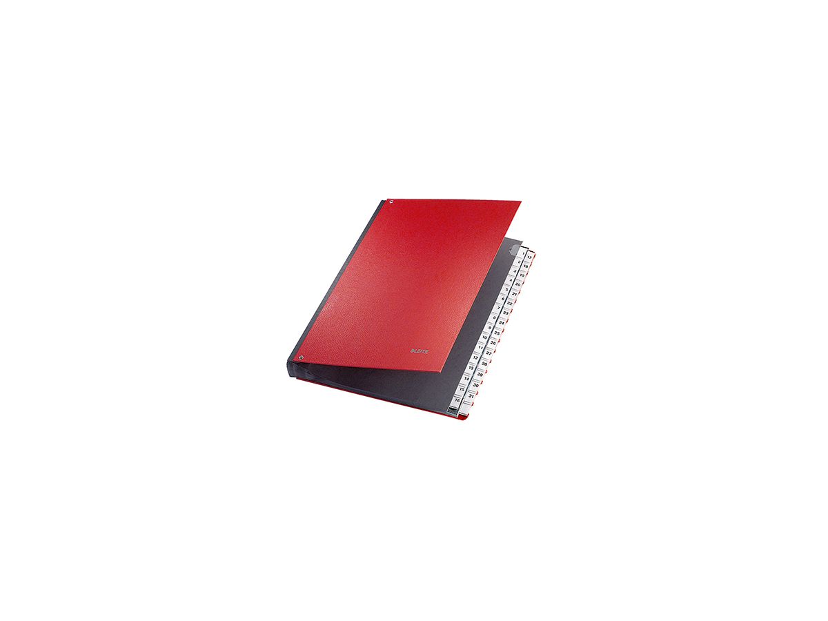 Leitz Pultordner 59310025 DIN A4 1-31 32Fächer Graupappe rot