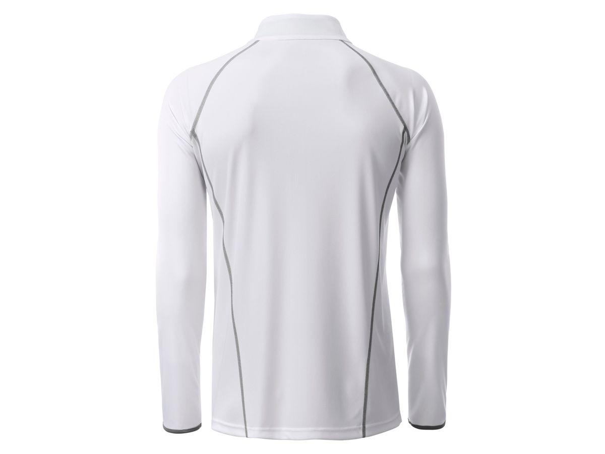 Men´s Sports Shirt Longsleeve white/silber  JN 498 Gr. XL