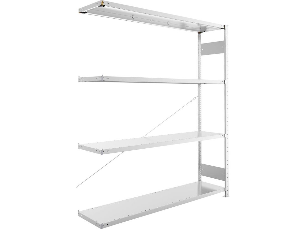 META Steckregal S3 CLIP 200 Fachl. 200kg vzk Anbaufeld 4 Böden B1700Xt400Xh2000mm
