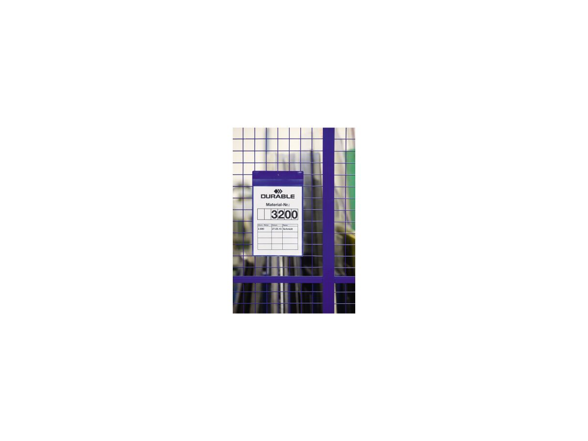 DURABLE Magnettasche 174707 A4 hoch d.bl 10 St./Pack.