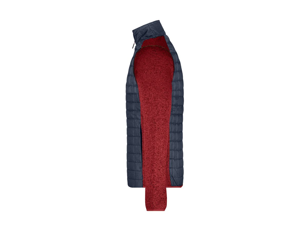 JN Men's Knitted Hybrid Jacket JN742 red-melange/anthracite-melange Gr. M