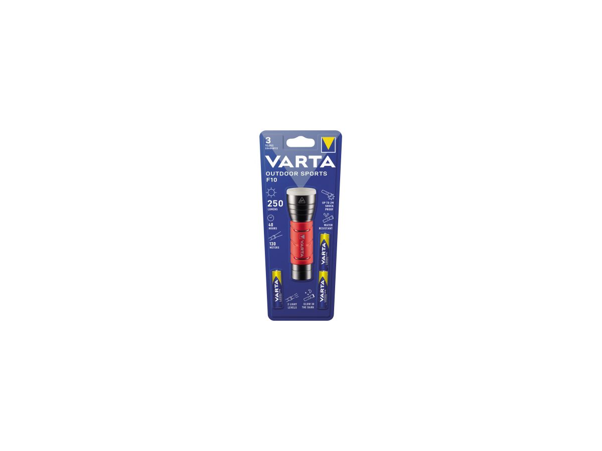 Varta Taschenlampe Outdoor Sports 17627101421 LED 3xAAA rot