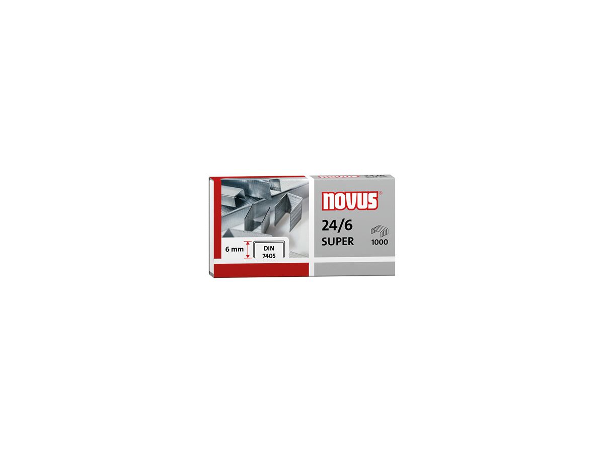 NOVUS Heftklammer 040-0026 24/6 Super verzinkt 1.000 St./Pack.