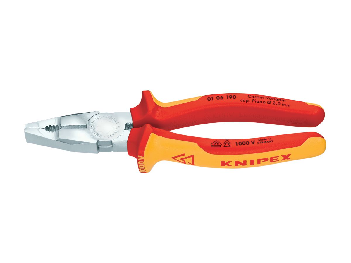 Comb. pliers VDE chr. 160mm m.M.K.Griff Knipex
