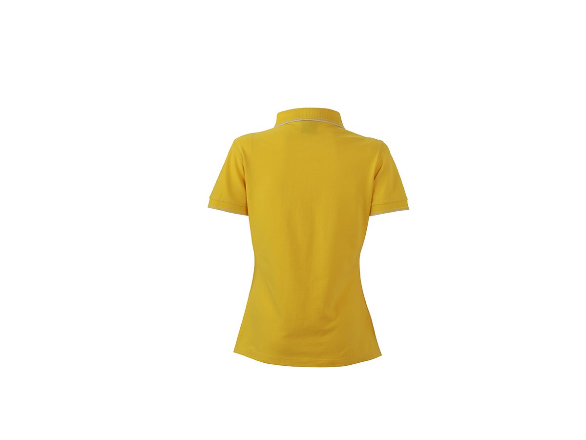 JN Ladies Polo JN985 95%BW/5%EL, sun-yellow/white, Größe L