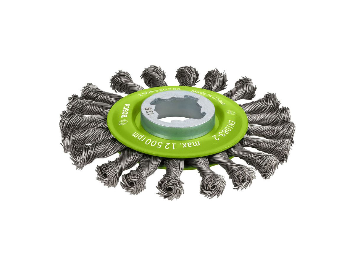 BOSCH X-LOCK Scheibenbürste M14,115mm,gez,0.5mmINOX