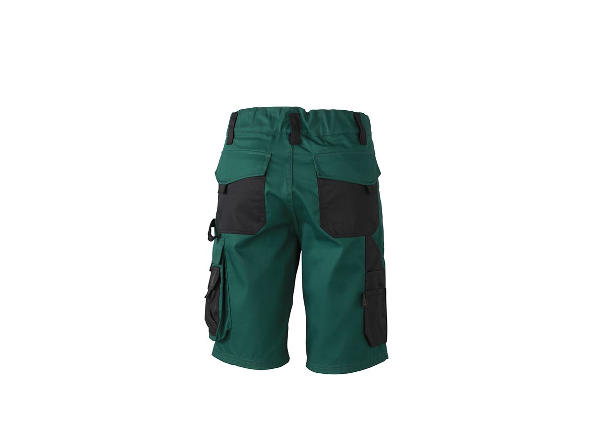 JN Workwear Bermudas JN835 65%PES/35%BW, dark-green/black, Größe 50