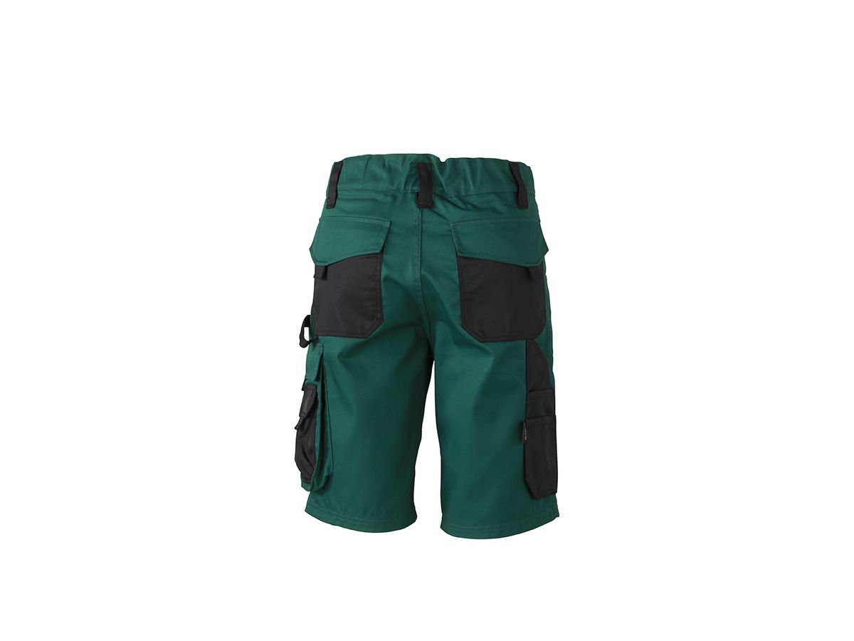 JN Workwear Bermudas JN835 65%PES/35%BW, dark-green/black, Größe 56