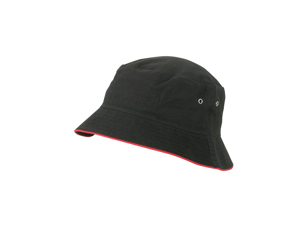 mb Fisherman Piping Hat for Kids MB013 100%BW, black/red, Größe one size