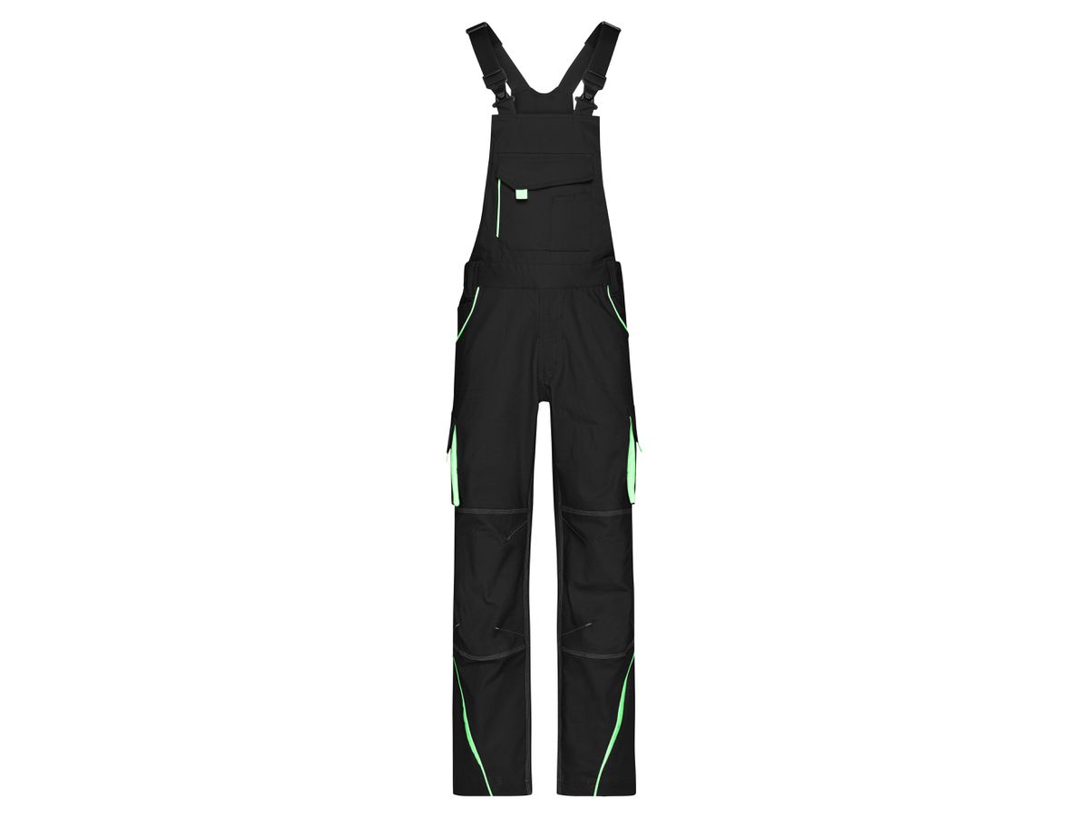 JN Funktionelle Latzhose JN848 black/lime-green, Größe 60