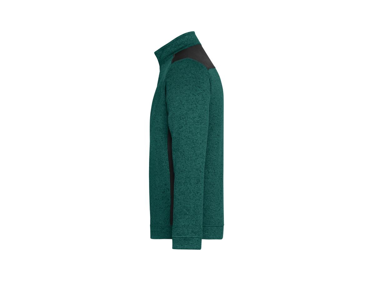 JN Herren-Strickfleece Jacke JN864 dark-green-melange/black, Größe XS