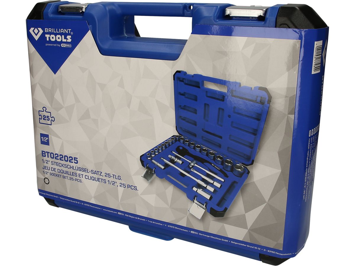BRILLIANT TOOLS 1/2" Steckschlüssel- Satz, 25-tlg.